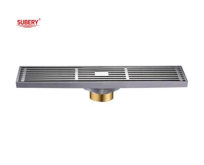 China Long Floor Drain Brass Body Cover For Bathroom OEM Size Customize for sale