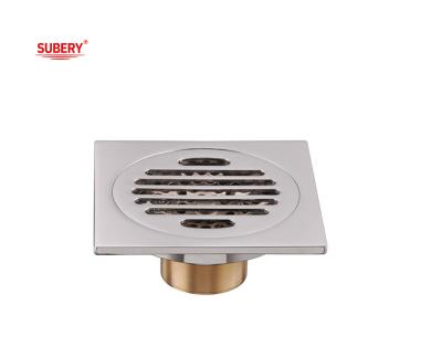 China Bathroom OEM Floor Waste Drain Brass Body Brass Cover for sale