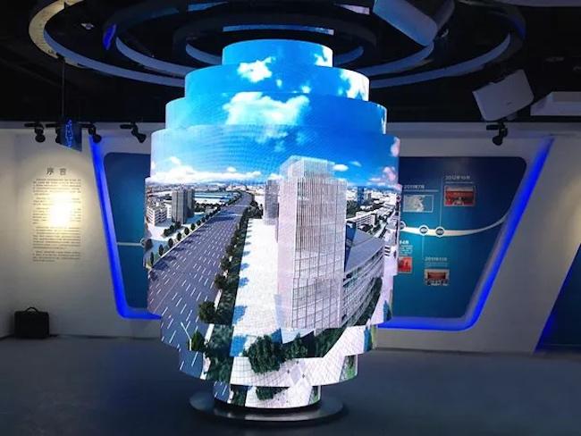 Soft Shaped Cylinder Flexible LED Display Panels P2.5 Curved Indoor 1