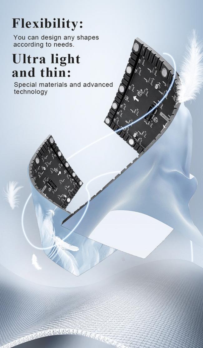 High Definition Bendable Led Screen High Refresh Rate Small Pitch Flexible Soft LED Display 0