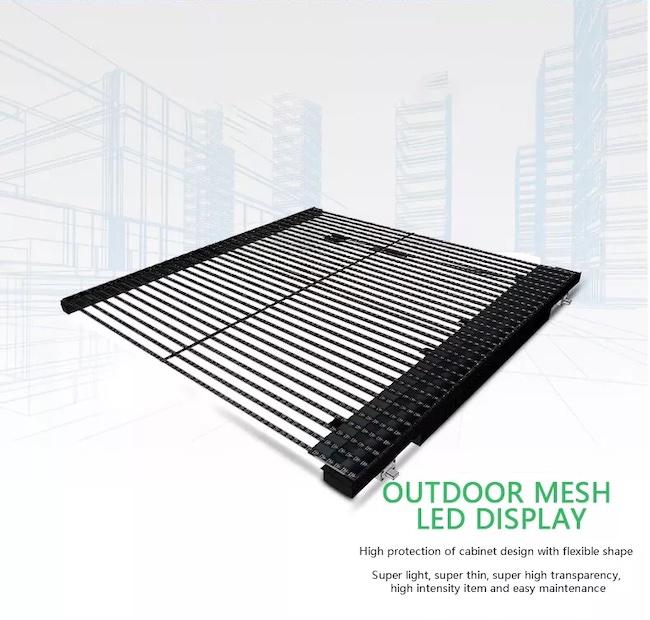 Ultra Thin Outdoor Transparent LED Display 7.8-10mm Cabinet Curtain Decoration 0