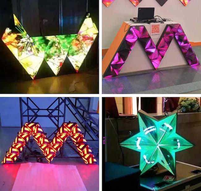 P4mm Creative LED Video Wall KTV Club DJ Booth Stage Triangle 0