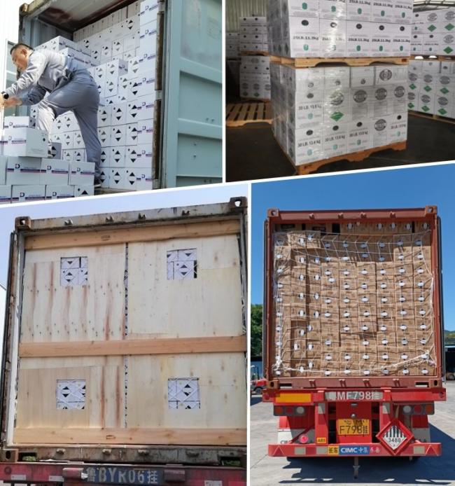 Packaged brake system cleaner cartons ready for shipment