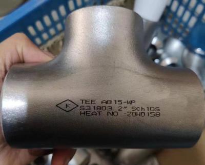 China Duplex Stainless Steel Butt Weld Fittings UNS S31803 BW Equal Tee for sale