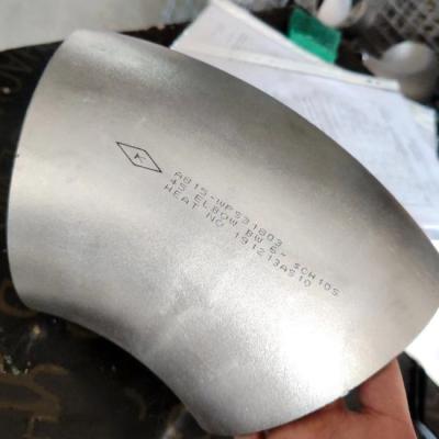 China BW 45 Degree Long Radius Elbow WP UNS S31803 Duplex Stainless Steel Butt Weld for sale