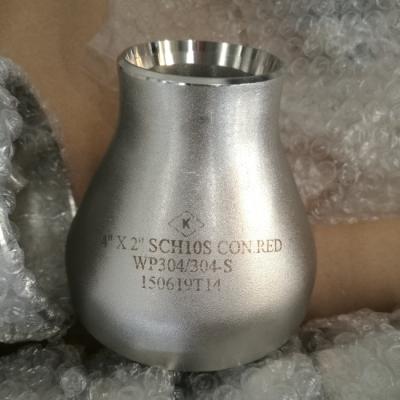 China Stainless Steel 8 X 6 Eccentric Reducer , WP304 WP316L Butt Weld Pipe Fittings for sale