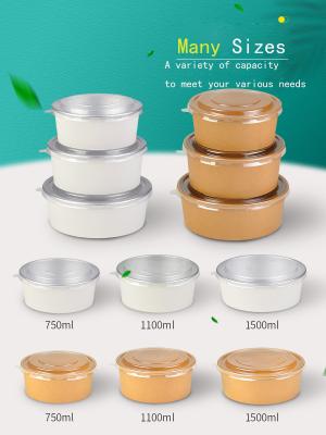 China El cuenco de papel amistoso de Kraft Eco almacenó el cuenco de ensalada biodegradable en venta