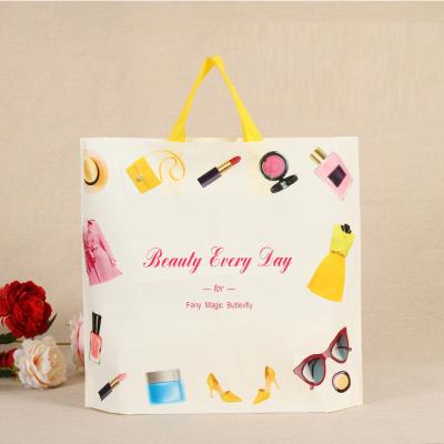 China Recycled Die Cut Soft Loop Handle Plastic Bags Reusable And Waterproof for sale