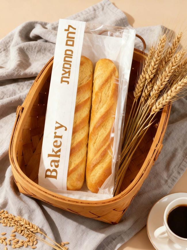 Customized Window Flat Satchel Kraft Paper Bag With Clear Window Use For Bakery Bag Bread Bag Food Bag