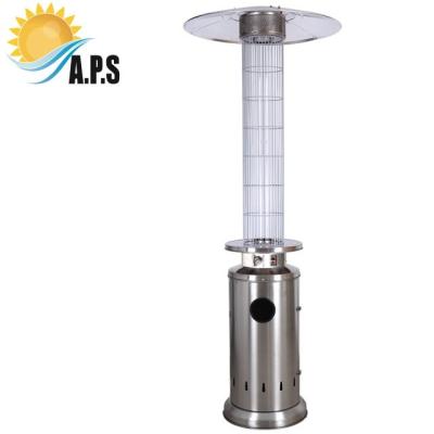China Round Flame Gas Patio Heater Round Gas Flame Patio Heater Glass Tube Patio Flame Heater 13KW Tube Outdoor Heater for sale