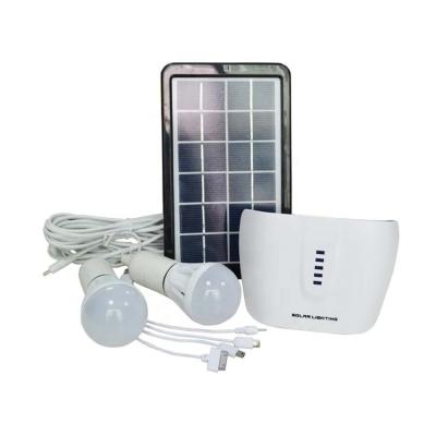 China Portable Small DC 3W Solar Generator Solar Lighting Panel Kit Home Solar System Solar Lamp Camping SG0403 for sale