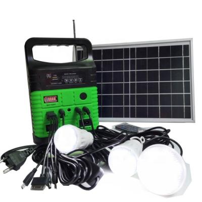 China Portable Lithium Ion Battery Solar Energy System 10w 6v All In One Solar Power Generator With MP3& FM Radio SL0610 for sale