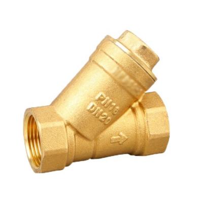 China Pull Handle Manual Female Thread Brass Y Type Strainer Check Valve /Brass Filter Valve Y Strainer for sale