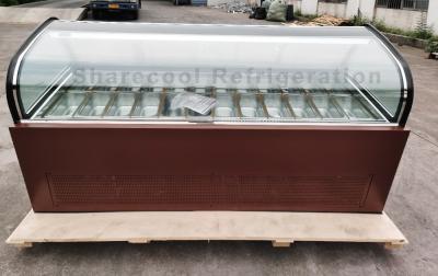 China 24 refrigeradores comerciais do gelado do certificado do CE do congelador da exposição do gelado das bandejas à venda