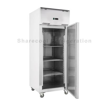 China 304 Grade Stainless Steel Upright Refrigerator 220V Commercial Upright Single Door Freezer for sale