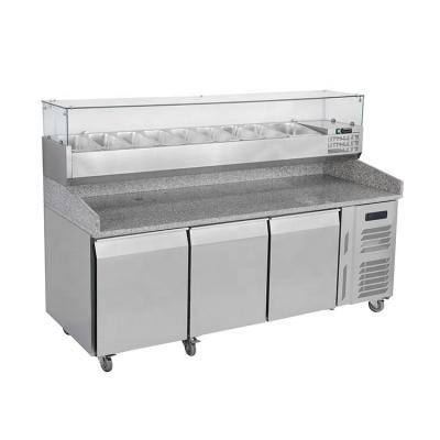 China R134a Pizza Preparation Refrigerator 400L Pizza Prep Fridge With Drawers for sale