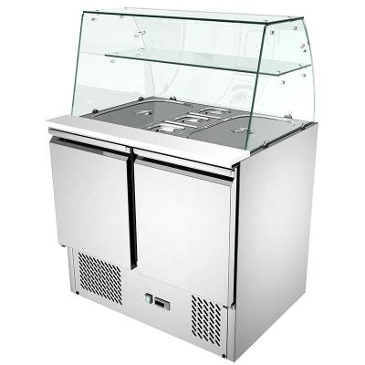 China 900x700x850mm Salad Prep Counter Fridge static cooling Embarco Compressor for sale