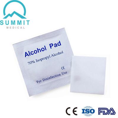 China Single Use Non-woven Alcohol Prep Pad Alcohol Pad Alcohol Awab Alcohol Wipe Pad with 70% or 75% Isopropyl Alcohol à venda