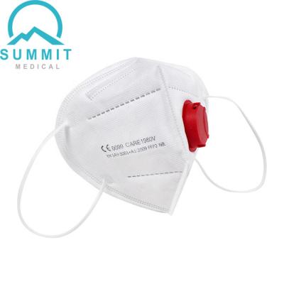 China CE Disposable 5 Layers FFP2 Valved Mask Fold Flat Earloop for sale
