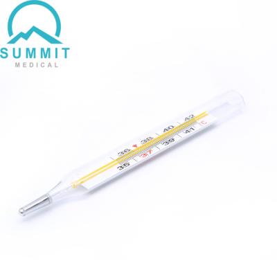 China Hospital Oral Armpit Glass Thermometers Clinical Mercury Thermometers Medium Size for sale