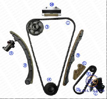 China Timing chain kit for HONDA Accord Element CR-V ACURA Element TSX  Engine K24A1 K24A2 K24Z 2.4L DOHC 14401-PPA-004 176L for sale