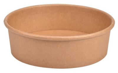 China 500ml Brown Kraft Paper Salad Bowl With PET Lid 150mm for sale