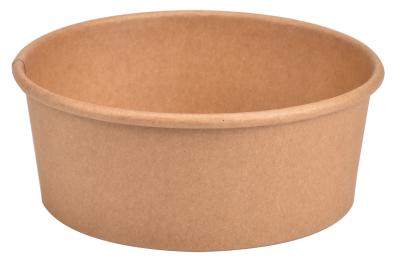 China Deli Kraft Paper Round Microwavable Container 750ml With Secure Clear Lids Eco Friendly for sale