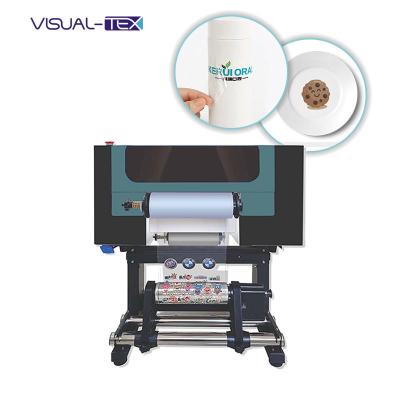 China All In 1 Small UV PET Film Transfer Printer 30cm A3 UV DTF Printer With 2 XP600 for sale