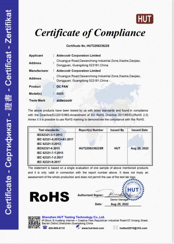 ROHS - Dongguan Zhiling Motor Technology Co., Ltd.