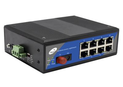 China 10/100/1000Mbps POE Fiber Switch 0-100km With 1 Fiber Port And 8 POE Ethernet Ports for sale
