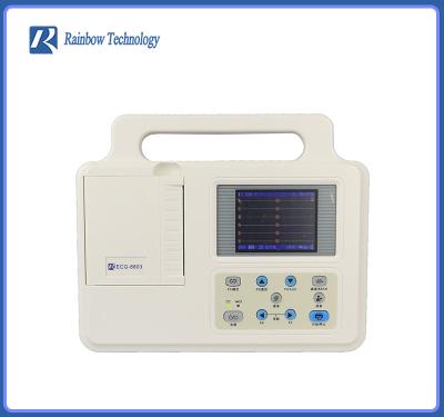 China 12 Channel ECG Waveforms Portable Medical ECG Machine 3.5 Inch ECG Machine With Leads for sale