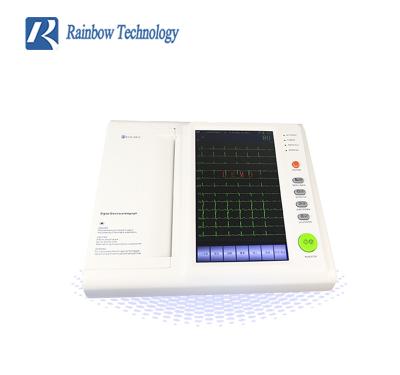 China 12 Channels Medical ECG Machine hidden handle Built In Rechargeable Lithium Battery for sale