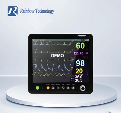 China Color TFT LCD Portable Multiparameter Monitor 15 Inch Patient Vital Signs Monitor for sale