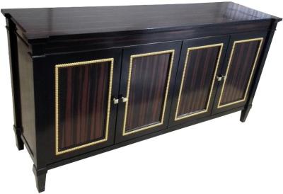 China Ebony Wood 4 Door Dresser Brass Metal Boutique Hotel Furniture Eco Friendly for sale