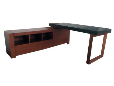 China L Shaped Office Desk With Slide Drawers / Assembled Cherry Wood Desk for sale