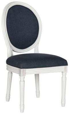 China French  New model modern style oval back white wood frame with  black  fabric wood dining chair for sale