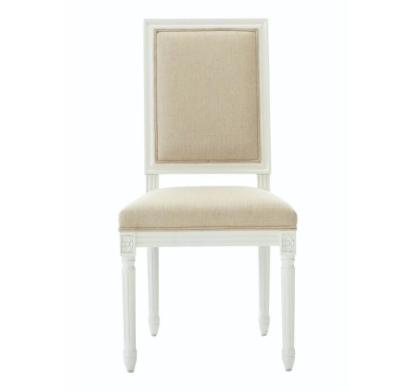 China White Natural oak wood frame linen fabric wooden dining chair for sale