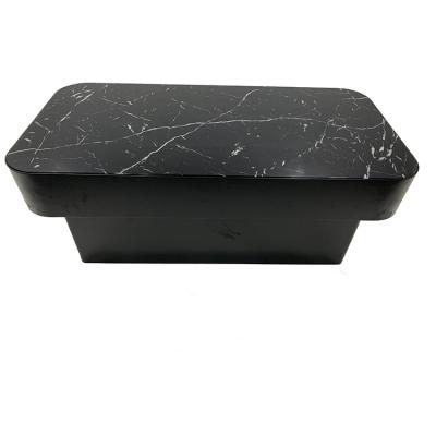 China Black Iron Base Marble Living Room Coffee Table Luxury Modern Tea Table for sale