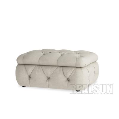 China Large Size Button Tufted Fabric Storage Bedroom Ottoman Bench For Shoes Change for sale
