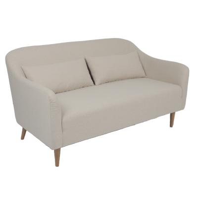 China Classic ODM Linen 2 Seater Sofa With Wooden Leg for sale