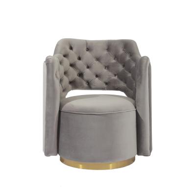 China Indoor Leisure 72cm Width Living Room Armchair With Grey Buttons for sale