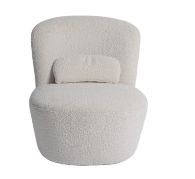 China Single Beige Velvet Armchair Modern Fabric Sofa Chair 75*82*70cm for sale
