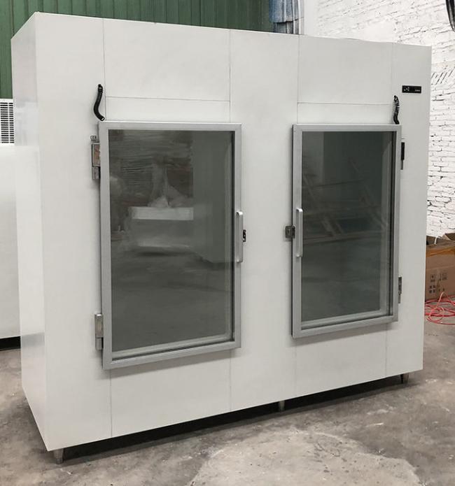 Two Doors Indoor Ice Merchandiser Cold Wall Type Painted Steel Body 6