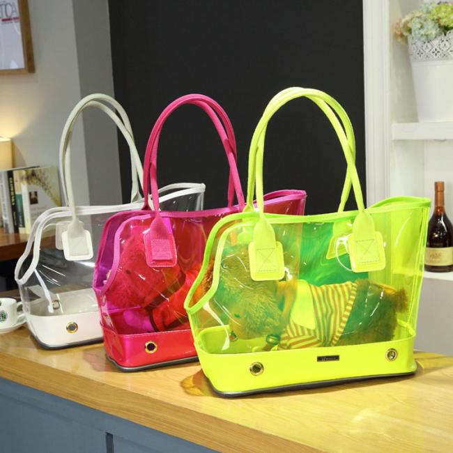 Non-Toxic Transparent PVC Dog Carrier Outdoor Shoulder Pet Bag