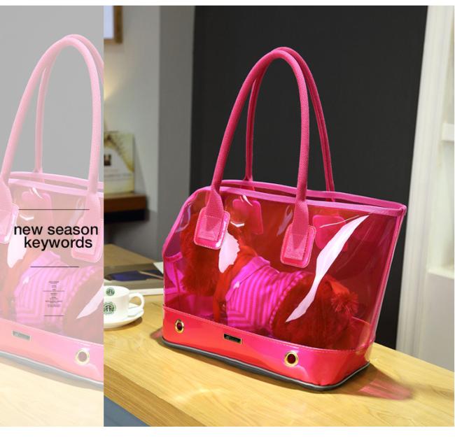Non-Toxic Transparent PVC Dog Carrier Outdoor Shoulder Pet Bag