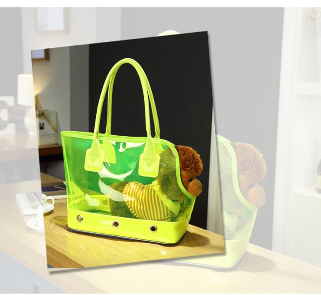 Non-Toxic Transparent PVC Dog Carrier Outdoor Shoulder Pet Bag