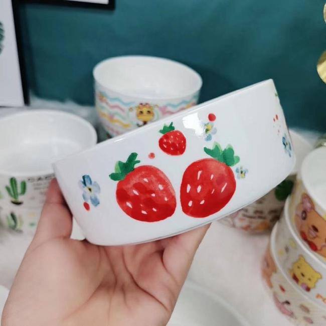 Pet Porcelain Engaved Printing Cute Dog Bowls Pup Cat Feeder