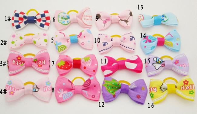 Design Cute Dog Bows Bands Beauty Pet Hair Bowties Clips