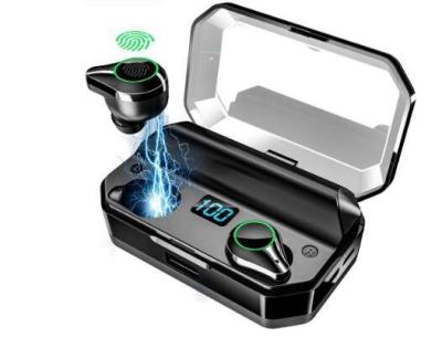 China Auricular inalámbrico de alta fidelidad Bluetooth del estéreo impermeable de los auriculares 9d de Tws 5,0 Ipx7 (con la caja de banco del poder 7000mAh, la llave del tacto del micrófono) en venta