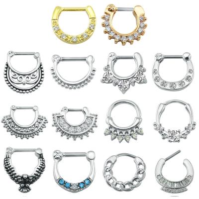 China 16G Nose Piercing Ring Indian Nose Septum Ring Clicker Nose Rings Piercing Body Jewelry Hoops Helix Piercing Ear Cartila for sale